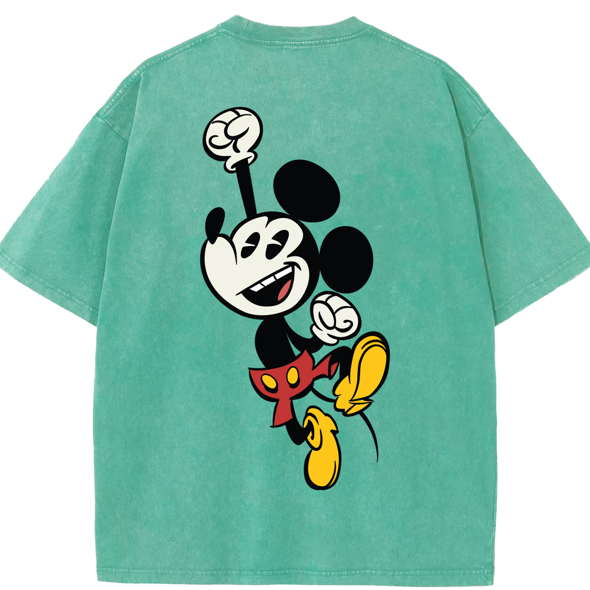 （画像用） ミッキーマウス Mickey Mouse 綿100% ヴィンテージ風 半袖Tシャツ（背面プリント）